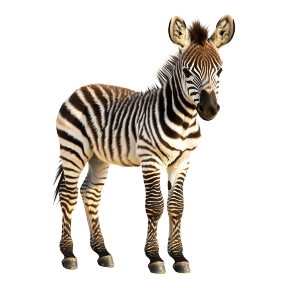 Juvenile Zebra Isolated Against a transparent Background png