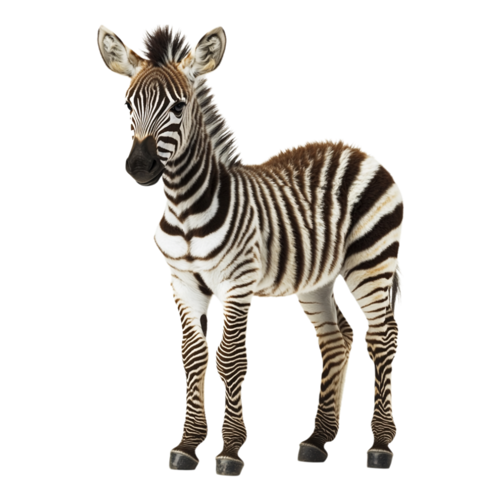 Juvenile Zebra Isolated Against a transparent Background png