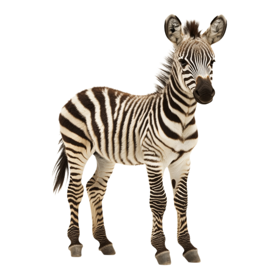 Juvenile Zebra Isolated Against a transparent Background png