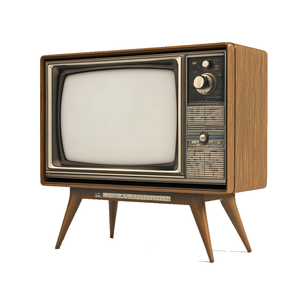 Isolated Vintage TV on White Background png