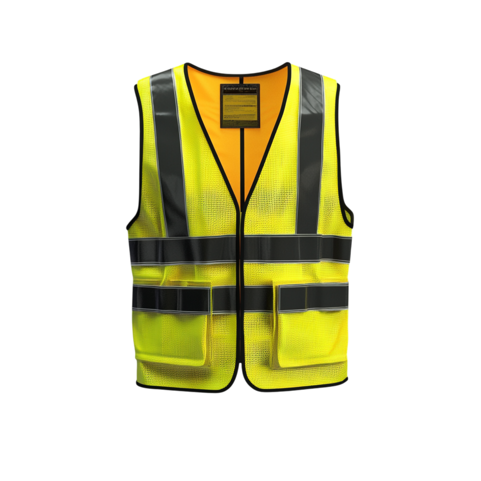 Reflective Vest Front View Full-Length 3D Rendering Isolated png