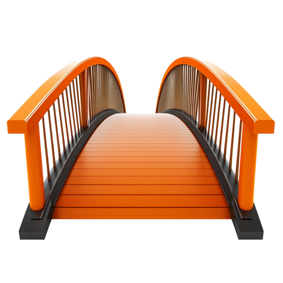 Footbridge 3D Rendering Against White Background png