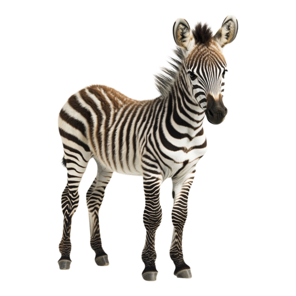 Juvenile Zebra Isolated Against a transparent Background png