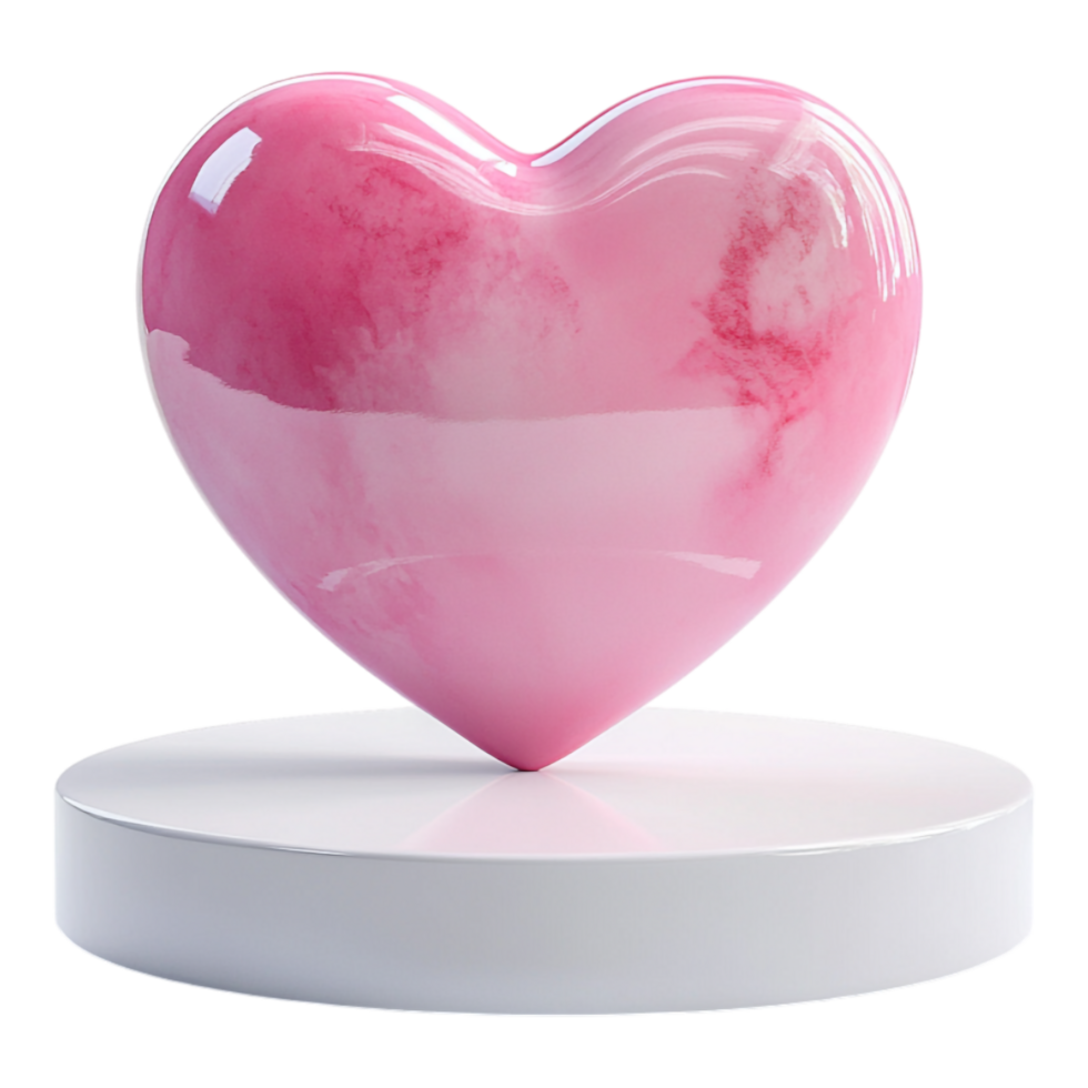 PNG Heart-Shaped Podium with Ceramic Single-Tier Podium for Displaying Romantic Gifts, Valentine's Day Designs, or Elegant Decor