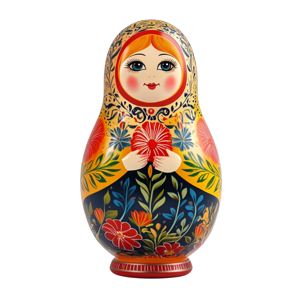 Matryoshka doll 3D rendering against a white background png