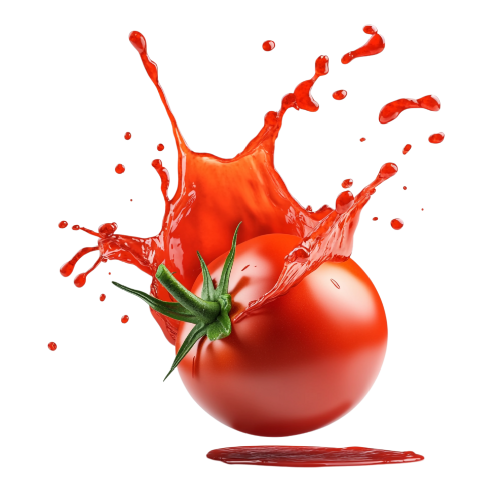 Tomato ketchup splash on a transparent background png