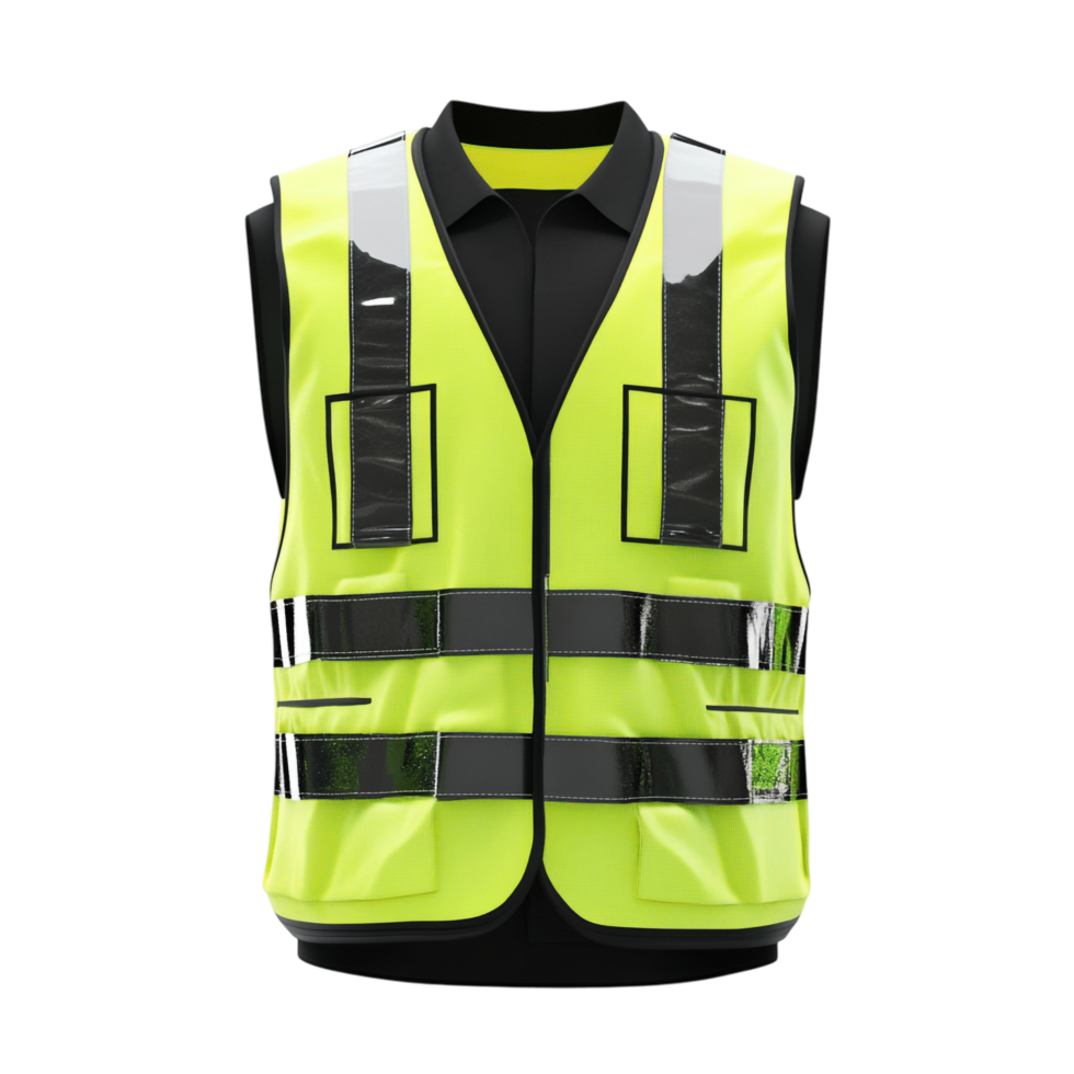 Reflective Vest Front View Full-Length 3D Rendering Isolated png