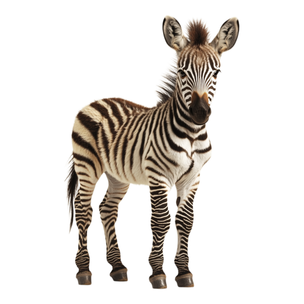 Juvenile Zebra Isolated Against a transparent Background png