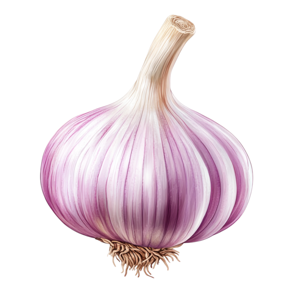 Organic garlic isolated against a transparent background png
