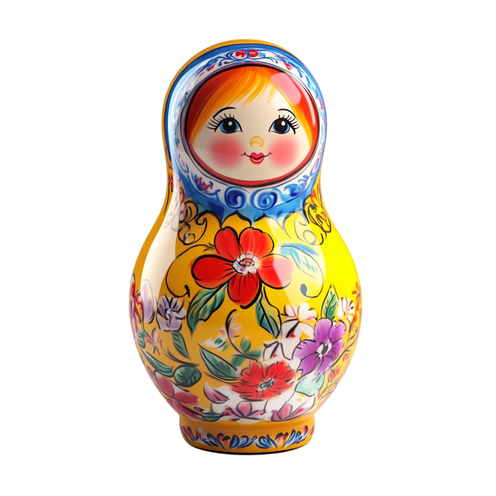 Matryoshka doll 3D rendering against a white background png