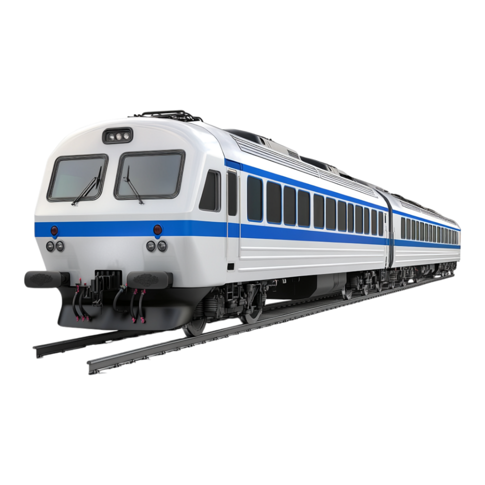 Passenger train isolated against white background png