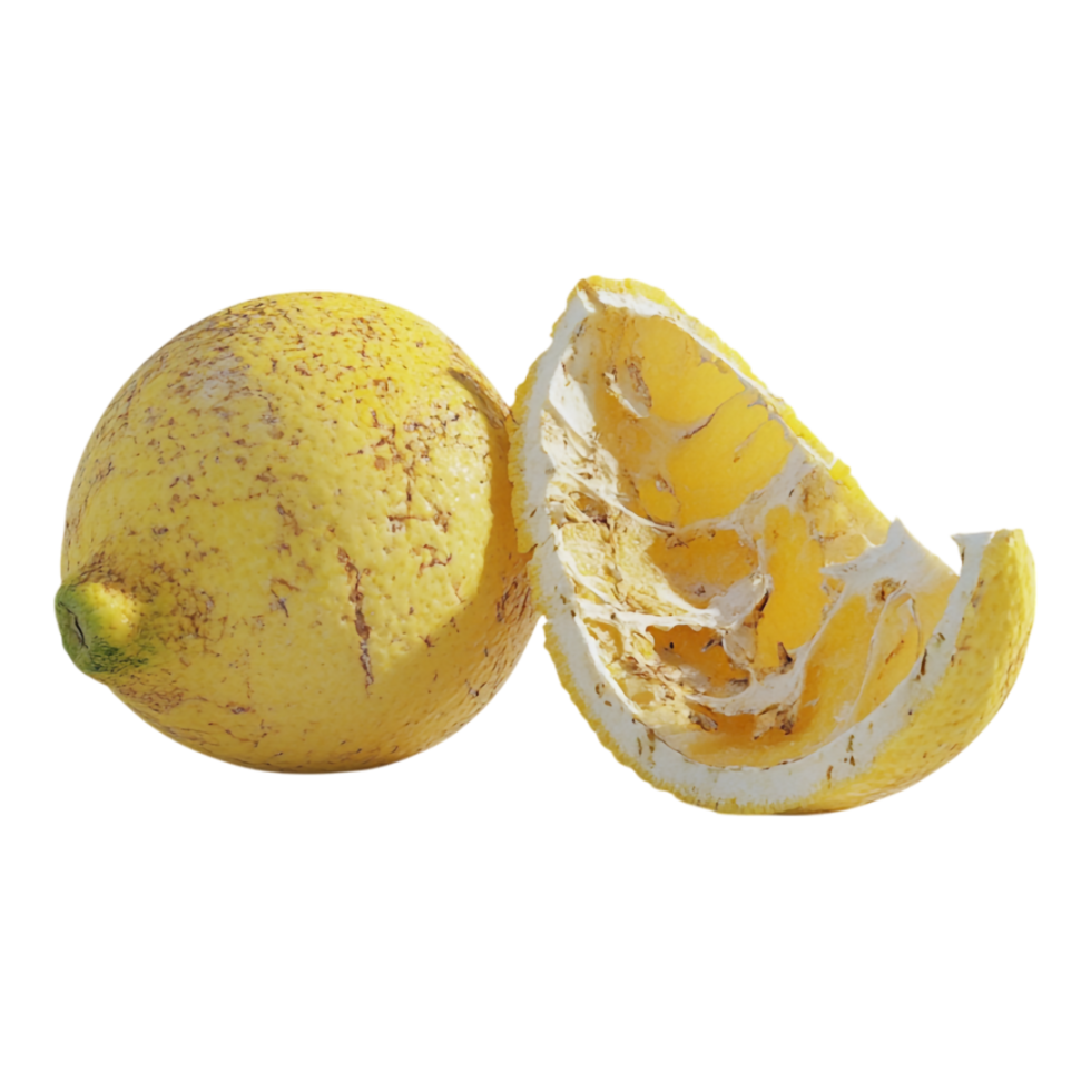 Lemon and Its Peel Isolated Against a transparent Background png