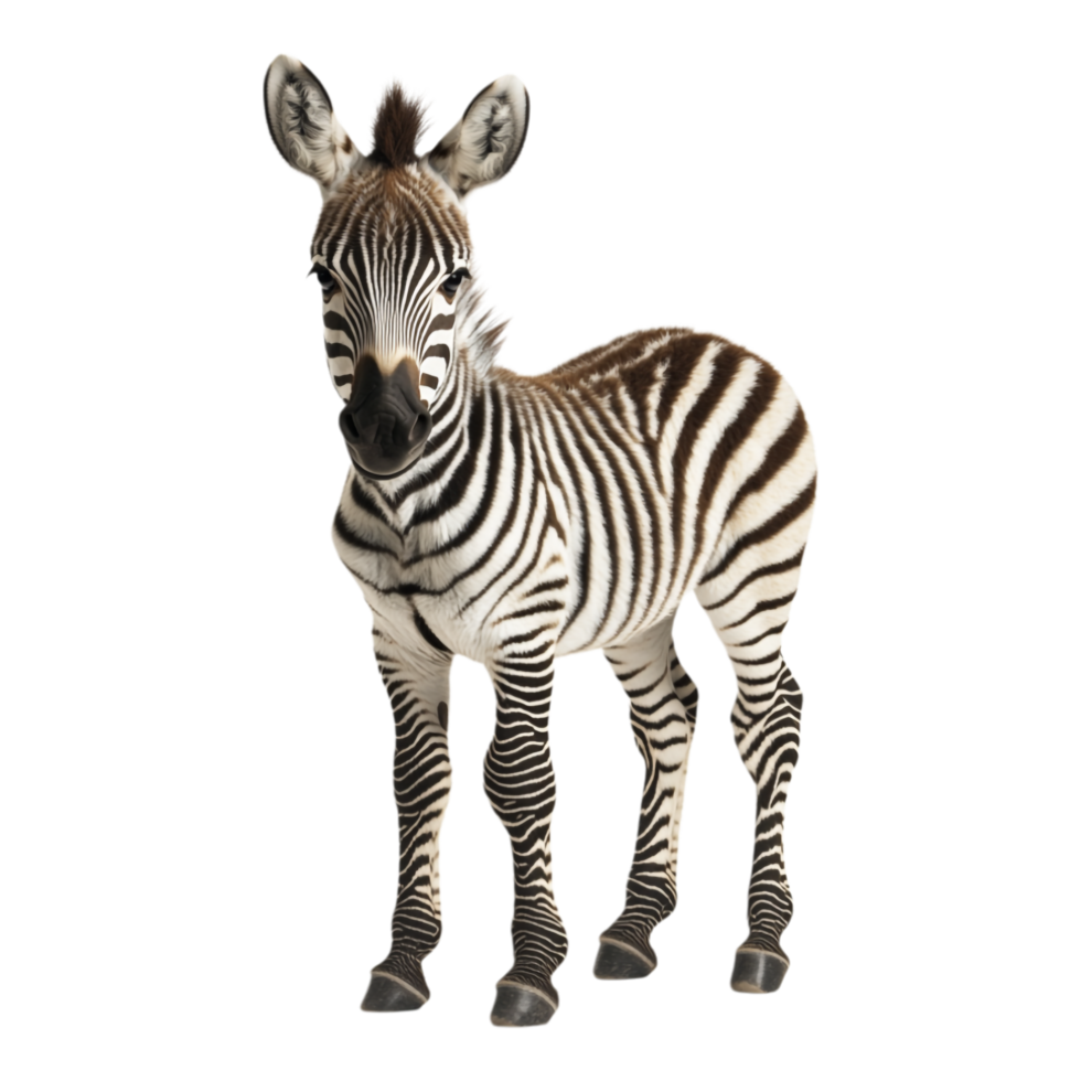 Juvenile Zebra Isolated Against a transparent Background png