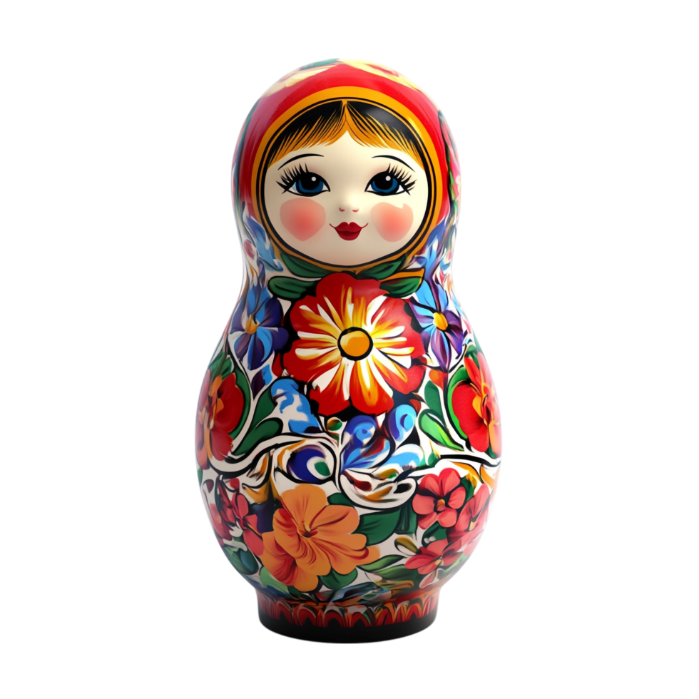 Matryoshka doll 3D rendering against a white background png