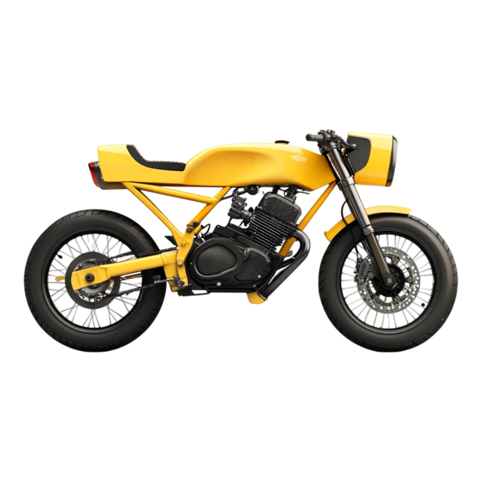 Yellow Sports Bike Side View Isolated Against transparent Background png