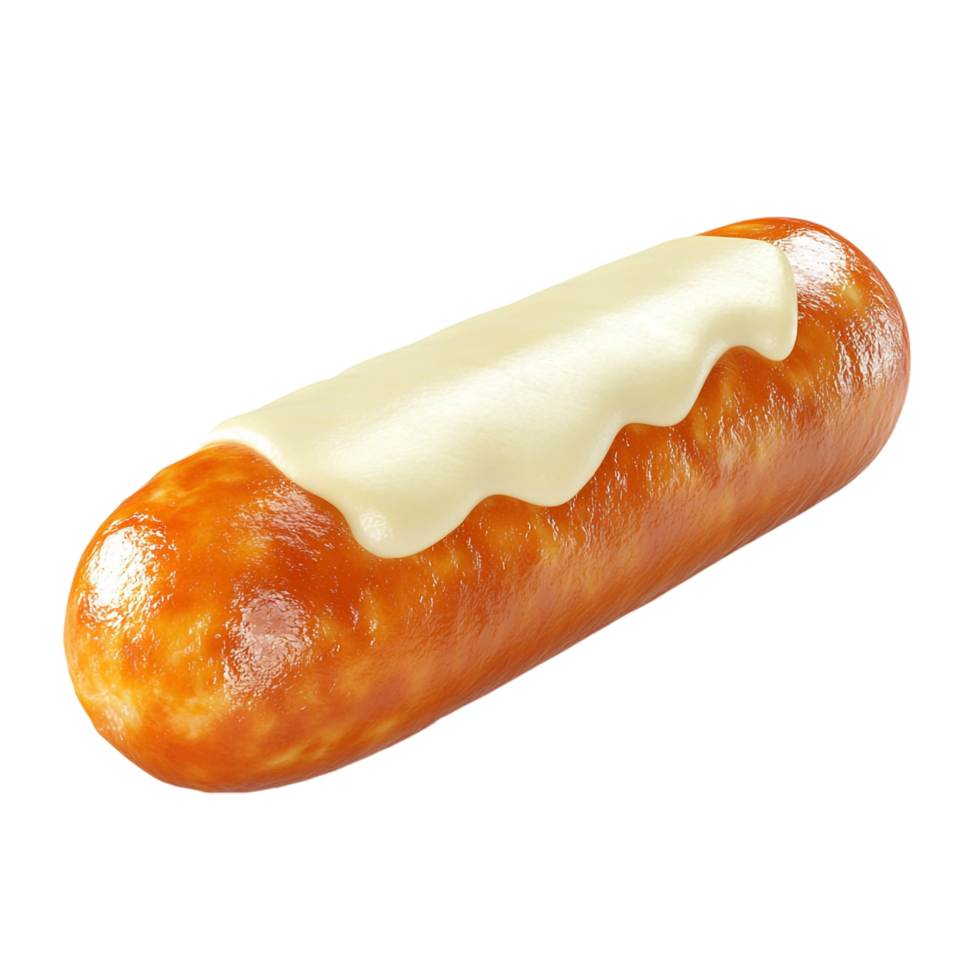 Mozzarella stick top view isolated against a transparent background png