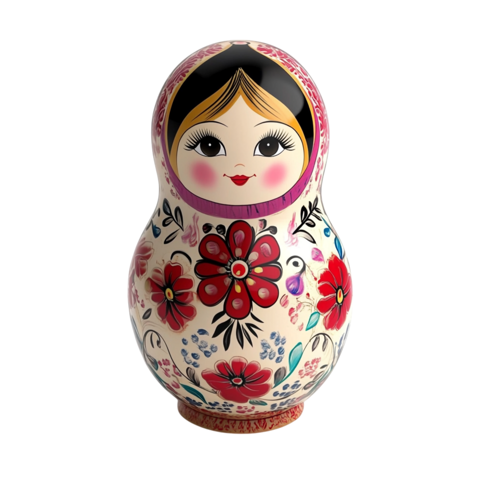 Matryoshka doll 3D rendering against a white background png
