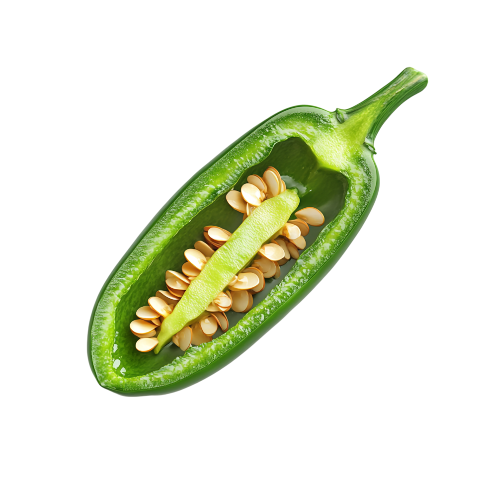 Sliced jalapeno pepper against a white background png