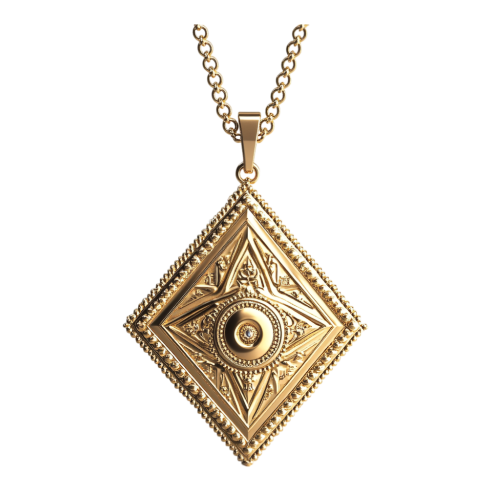 Masonic isolated jewelry rendered in 8K resolution against a transparent background png