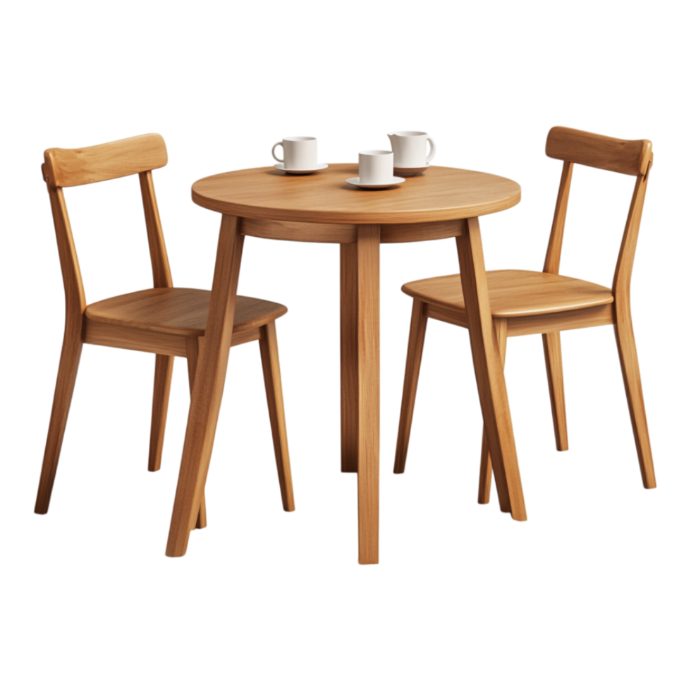 Table and Chairs in 3D Rendering Isolated Against transparent Background png