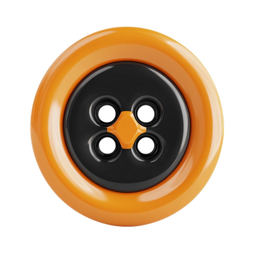 Overcoat button 3D rendering isolated against a transparent background png