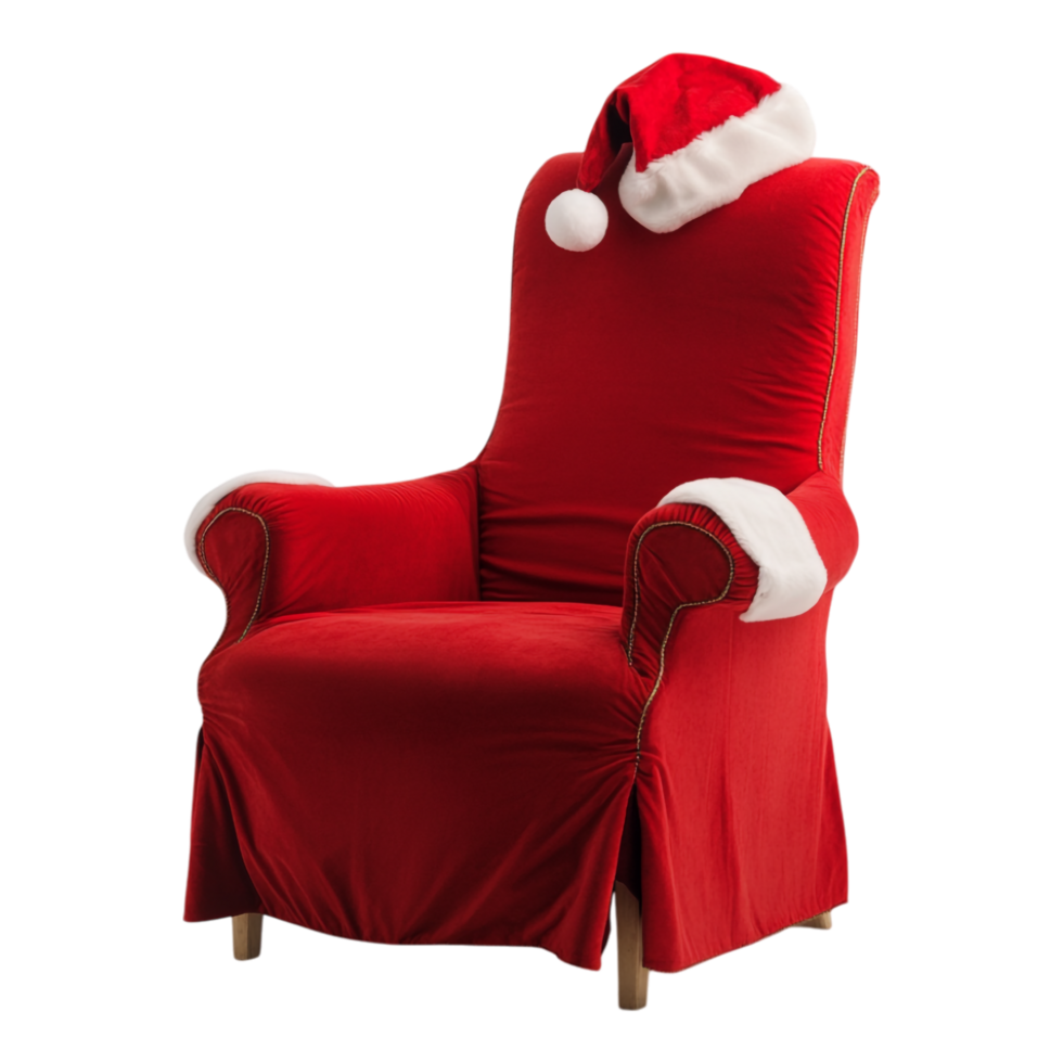 Santa chair covers with a transparent background png