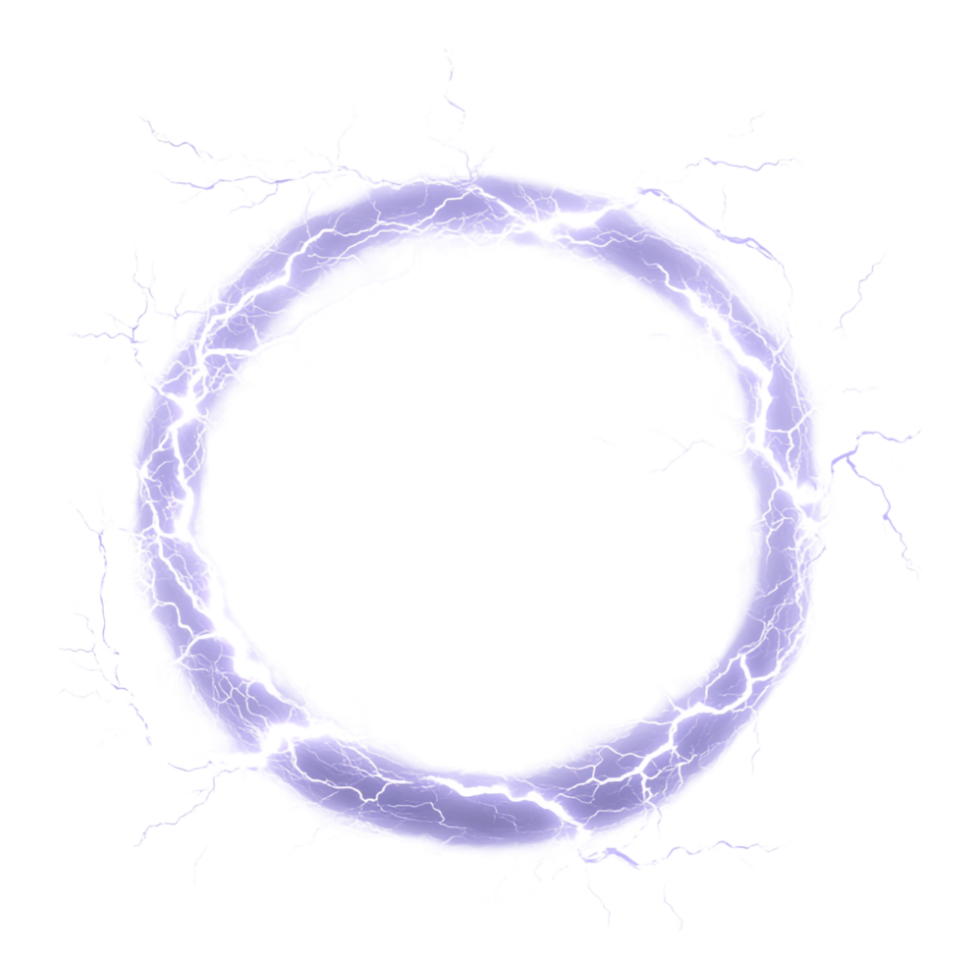 Realistic Circular Lightning Isolated Against Transparent Background png