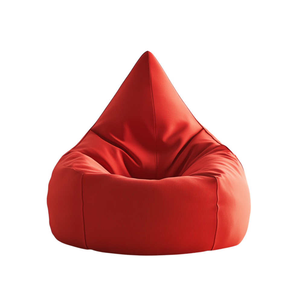 Bean Bag Chair Front View Full Length 3D Rendering Against White Background png