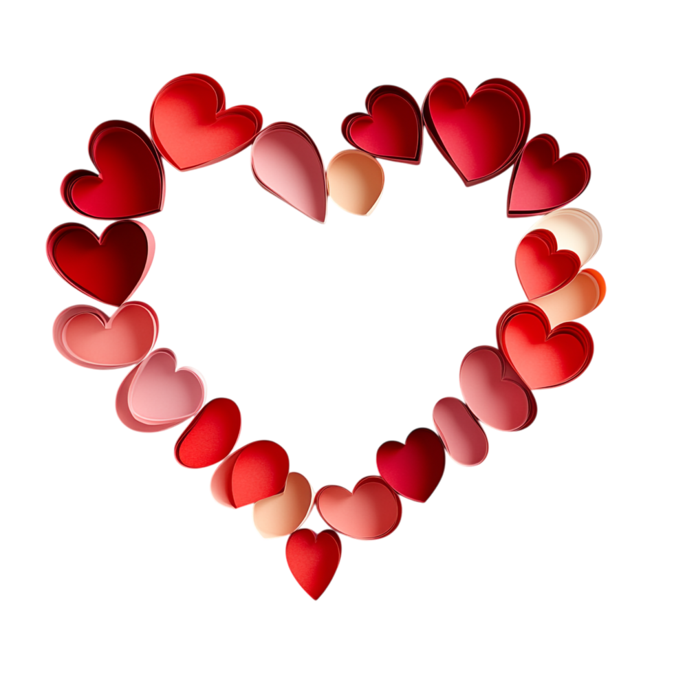 PNG Paper Heart Frame for Valentine's Day Against Transparent Background for Romantic Frames, Festive Cards, or Love-Themed Designs