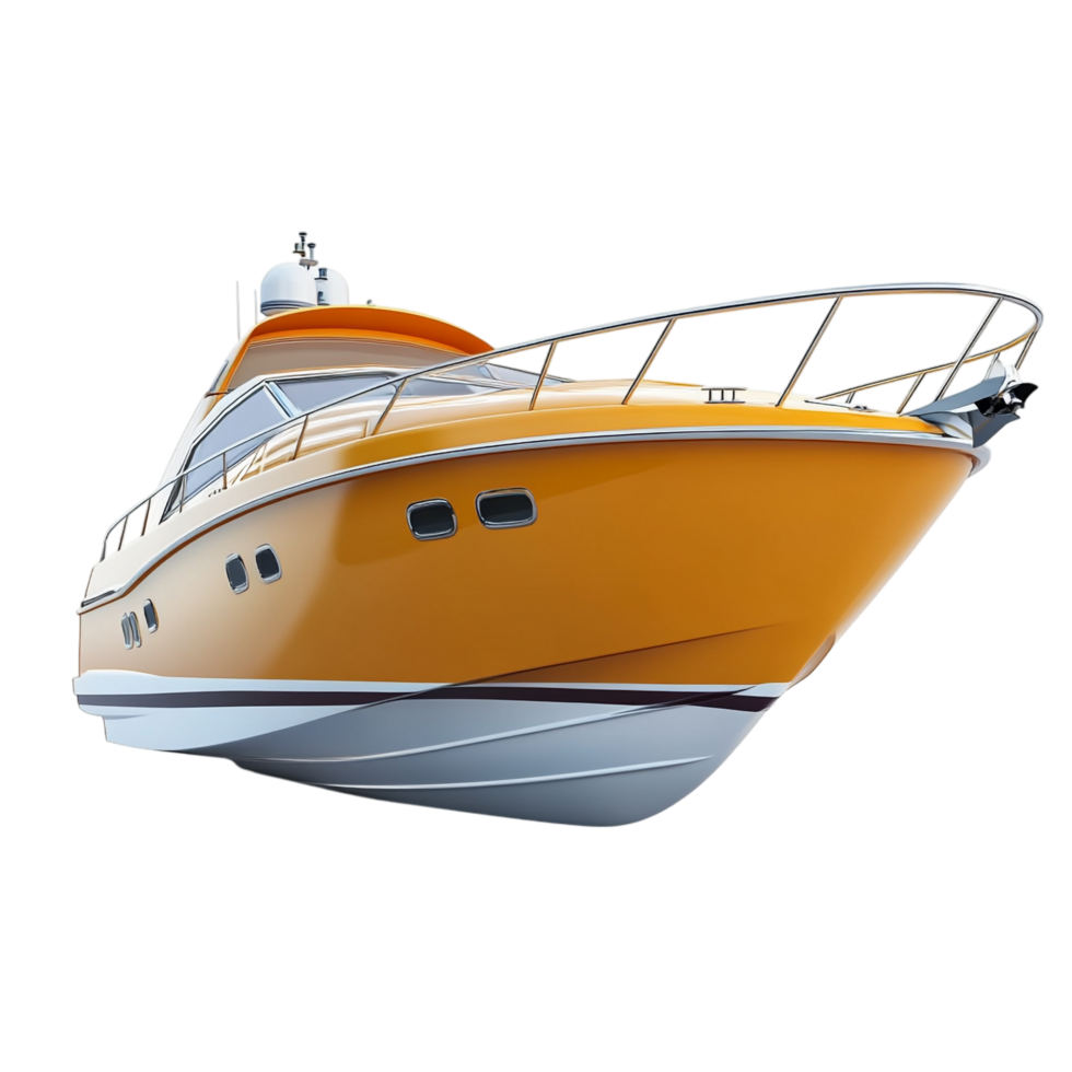 Motorboat 3D illustration against a transparent background png