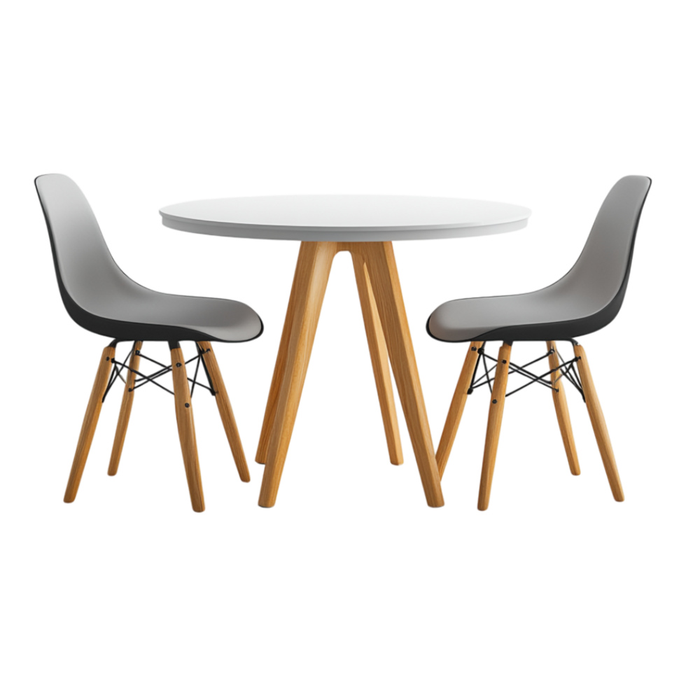 Table and Chairs in 3D Rendering Isolated Against transparent Background png