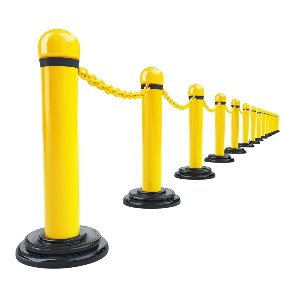 Queue Barrier 3D Rendering with Transparent Background png