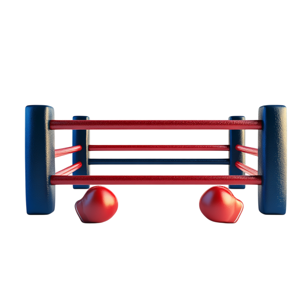 Boxing Ring - 3D Rendering Against White Background png