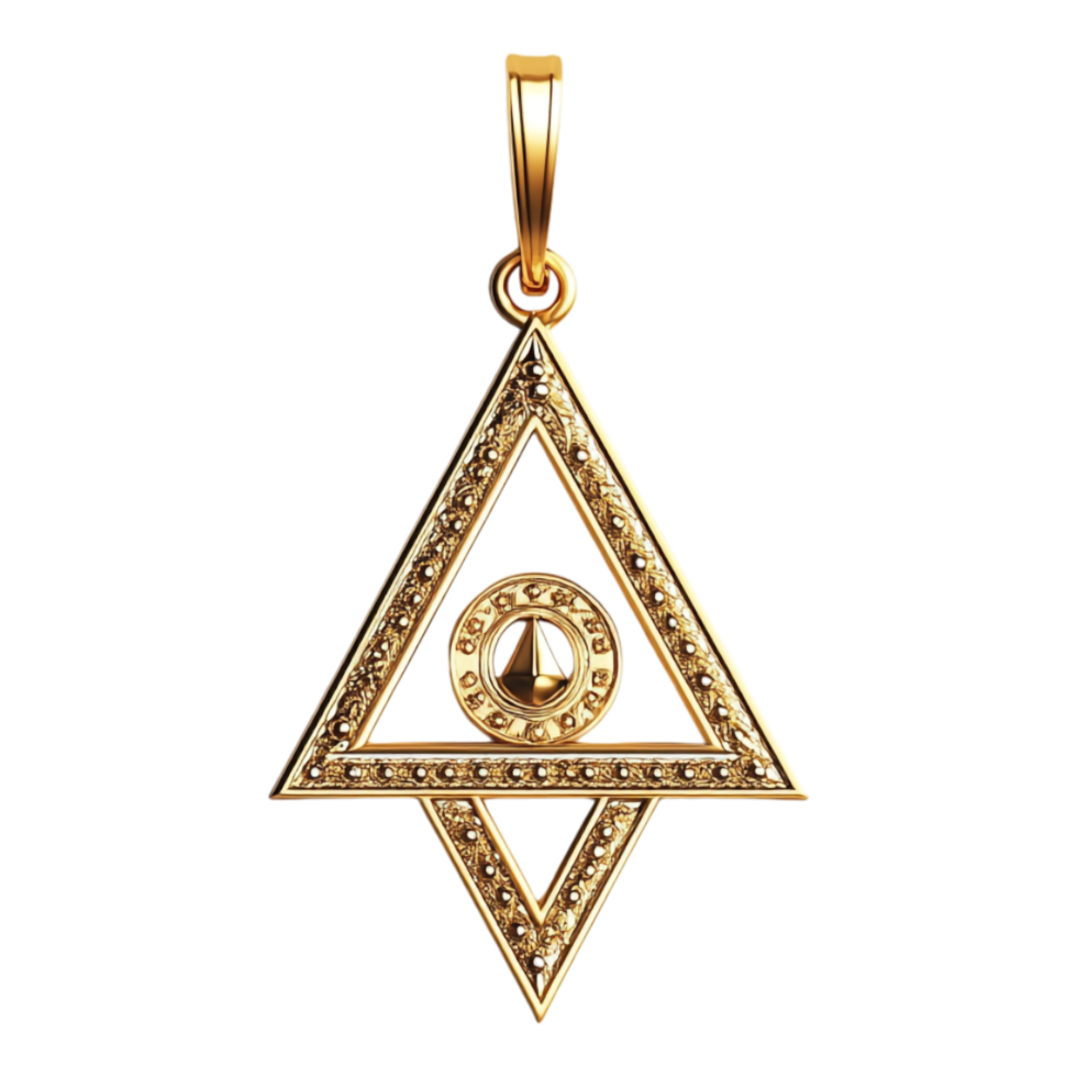 Masonic isolated jewelry rendered in 8K resolution against a transparent background png