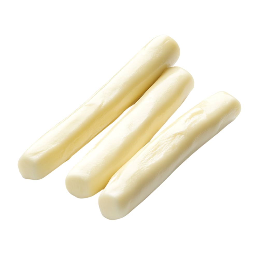 Mozzarella stick top view isolated against a transparent background png