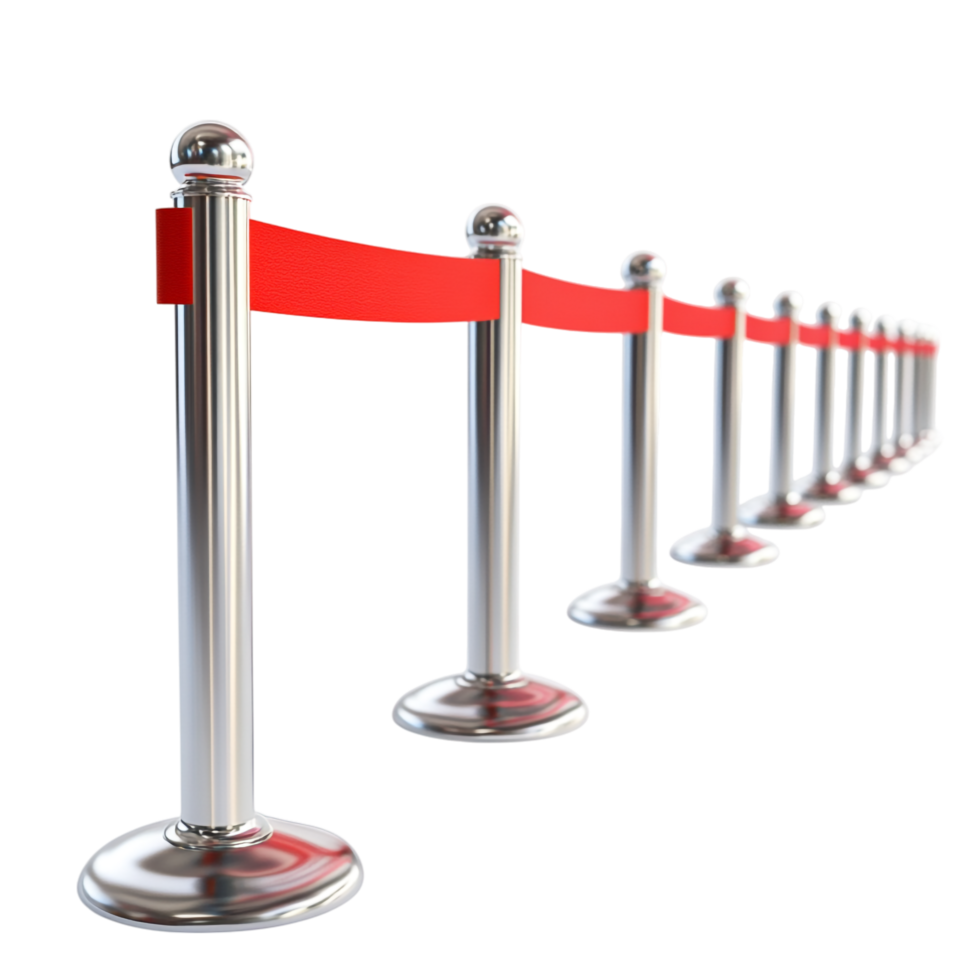 Queue Barrier 3D Rendering with Transparent Background png