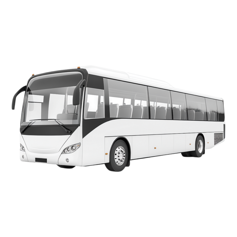 White Passenger Bus Isolated Against transparent Background png