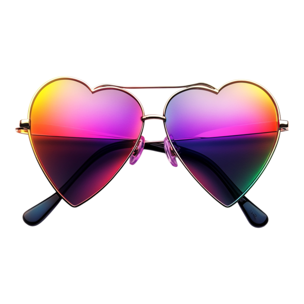 PNG Heart-Shaped Sunglasses Against Transparent Background Realistic Design for Love-Themed Accessories, Valentine's Day Projects, or Fashion Illustrations