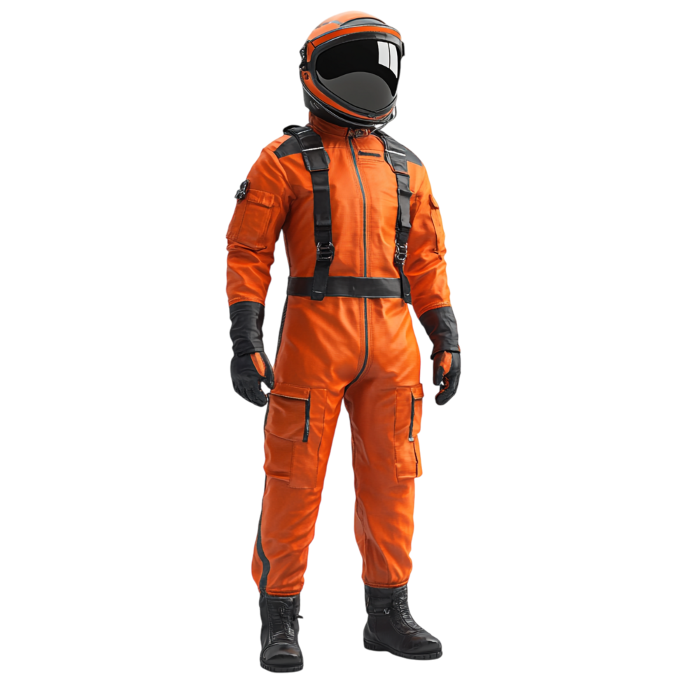 Flight Suit 3D Rendering Against White Background png