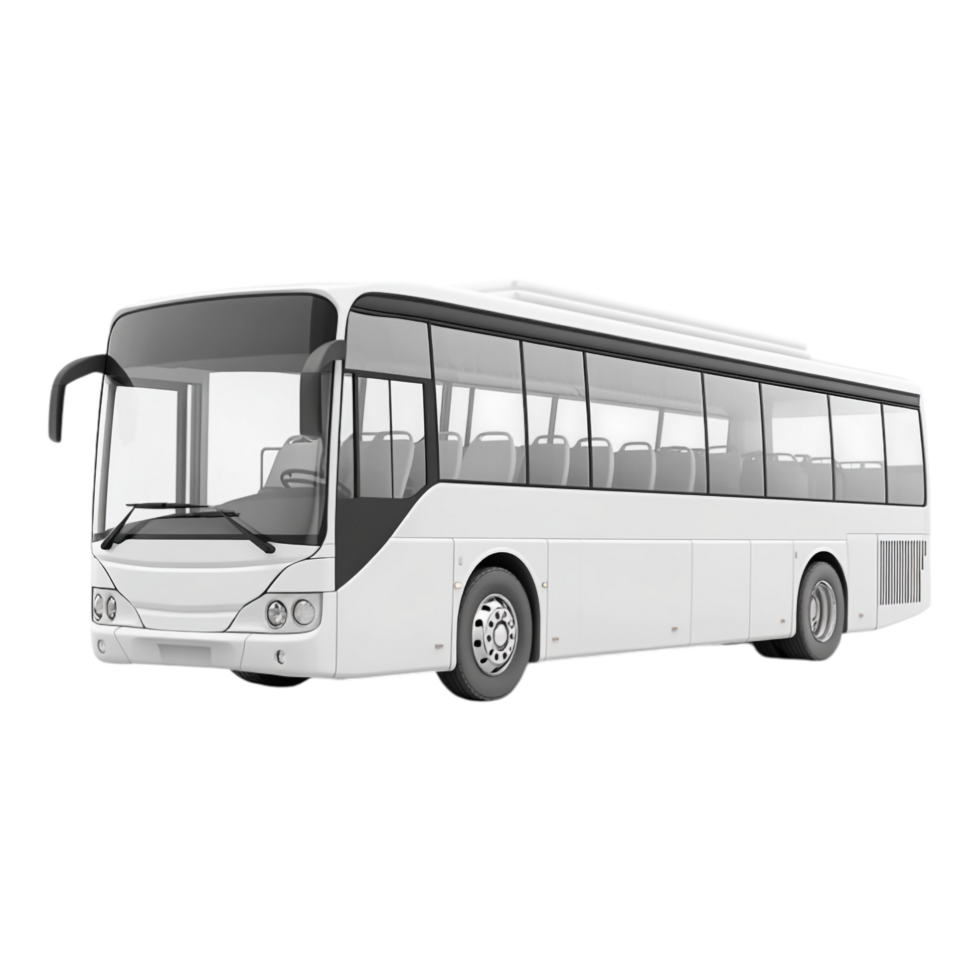 White Passenger Bus Isolated Against transparent Background png