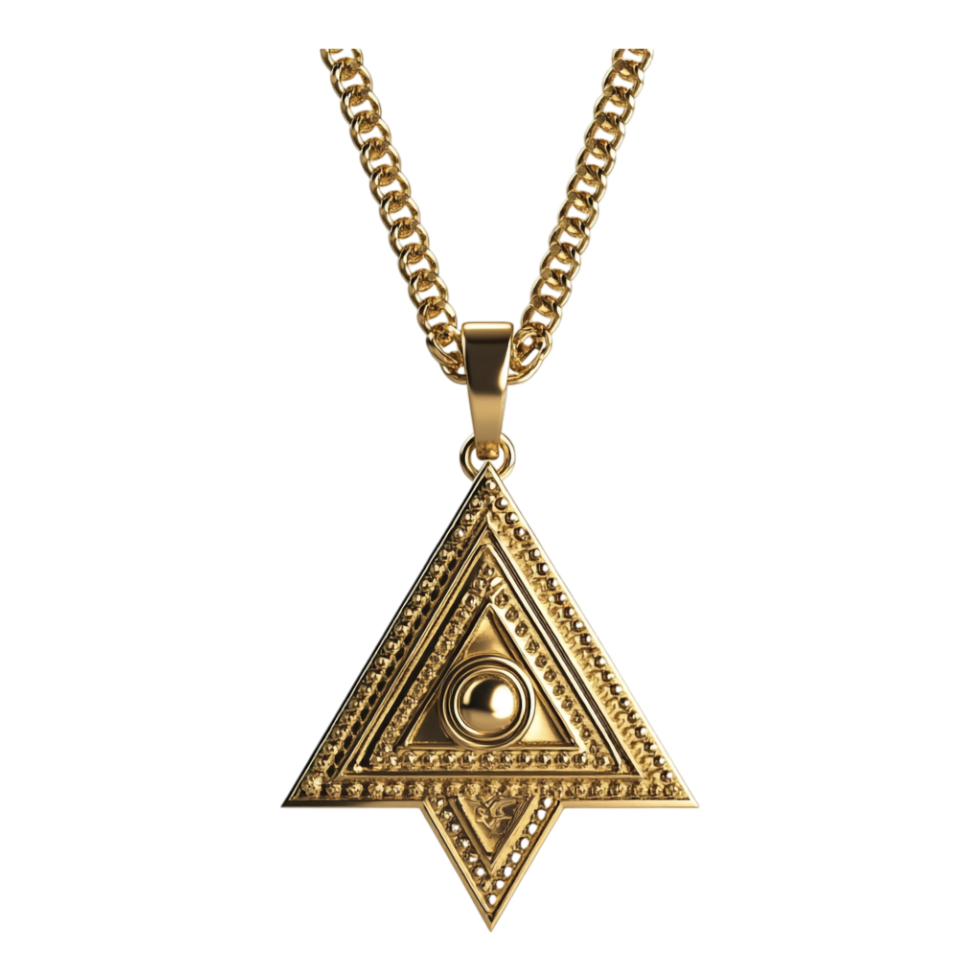 Masonic isolated jewelry rendered in 8K resolution against a transparent background png
