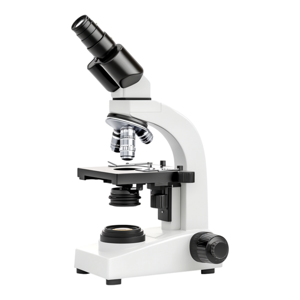 World Science Day Display with a Microscope Isolated Against a transparent Background png