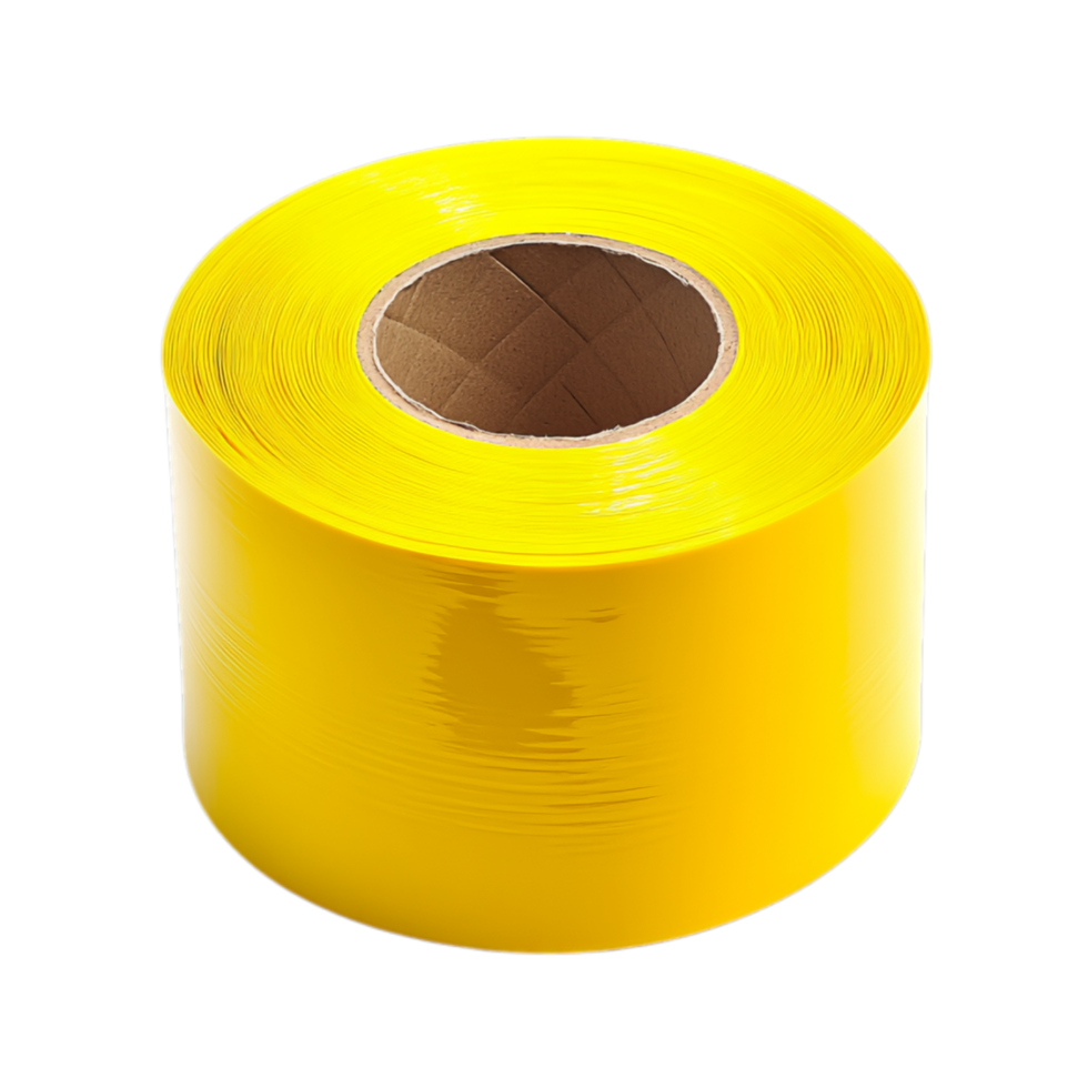 PNG Bright Yellow Tape Roll Against Transparent Background for Crafting, DIY Projects, or Office Supply Branding