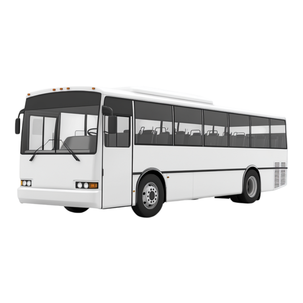 White Passenger Bus Isolated Against transparent Background png