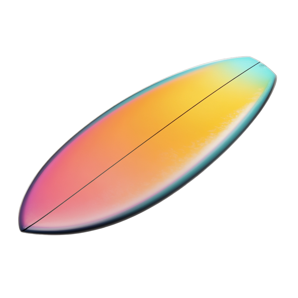Surfboard 3D Rendering Against transparent Background png