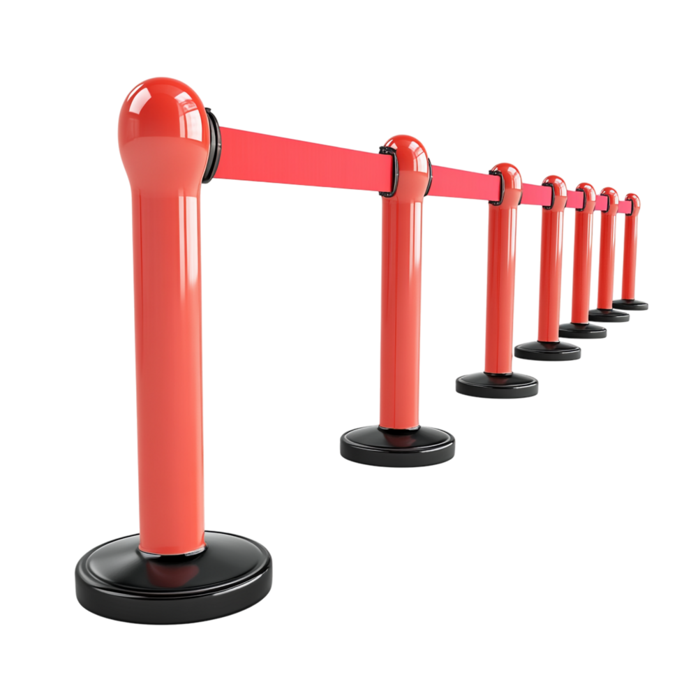 Queue Barrier 3D Rendering with Transparent Background png