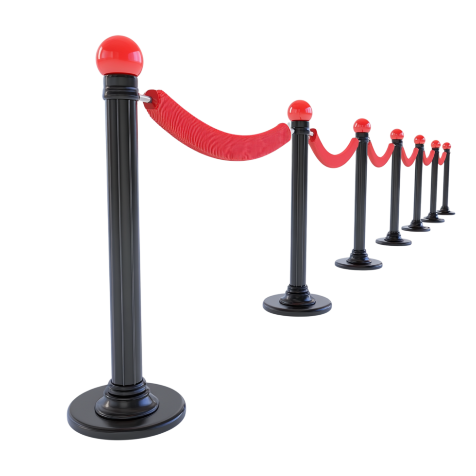 Queue Barrier 3D Rendering with Transparent Background png