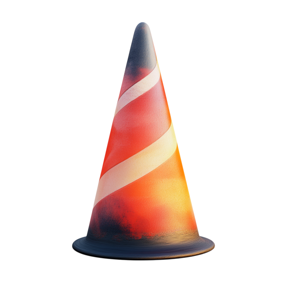 3D Rendering of a Traffic Cone Isolated Against White Background png