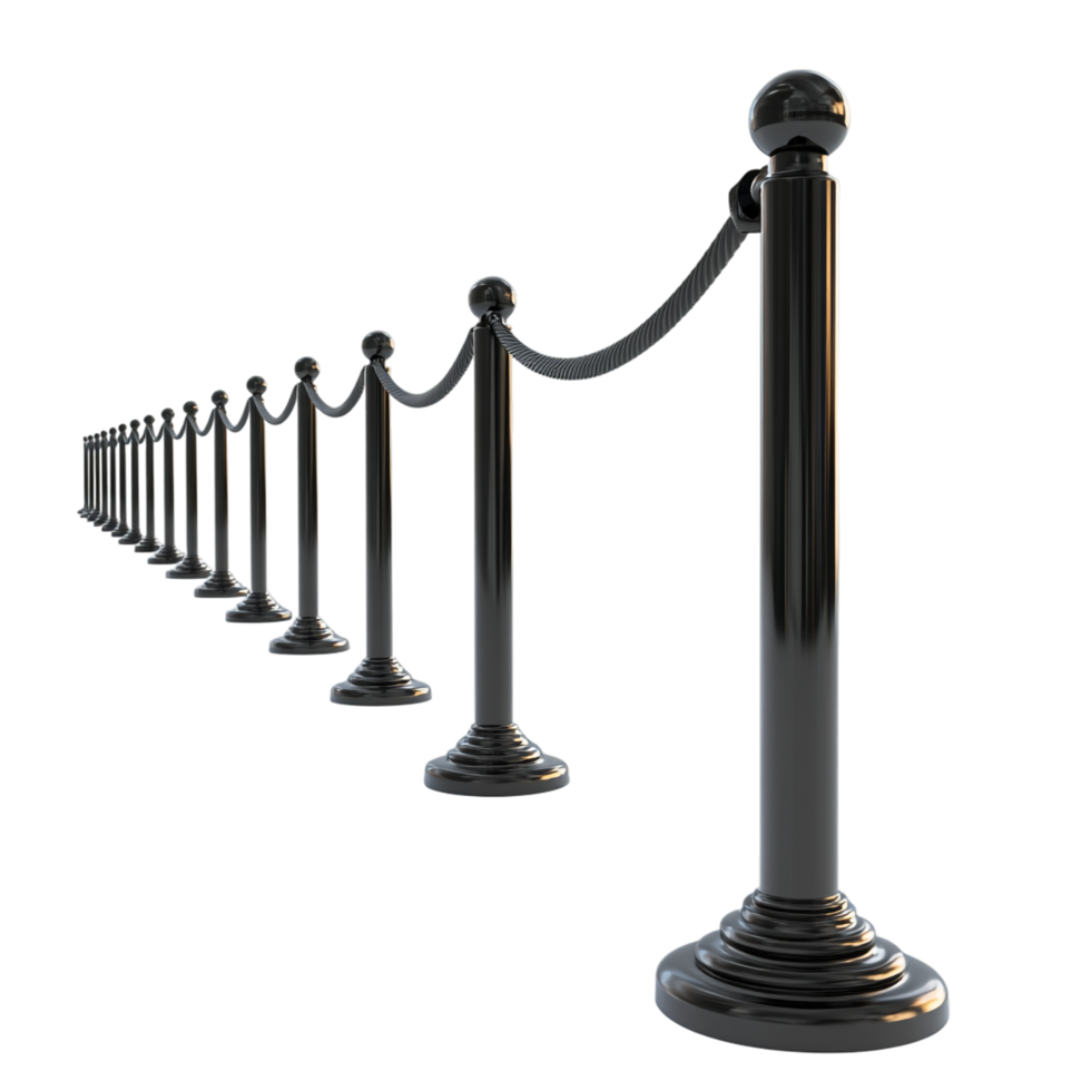 Queue Barrier 3D Rendering with Transparent Background png