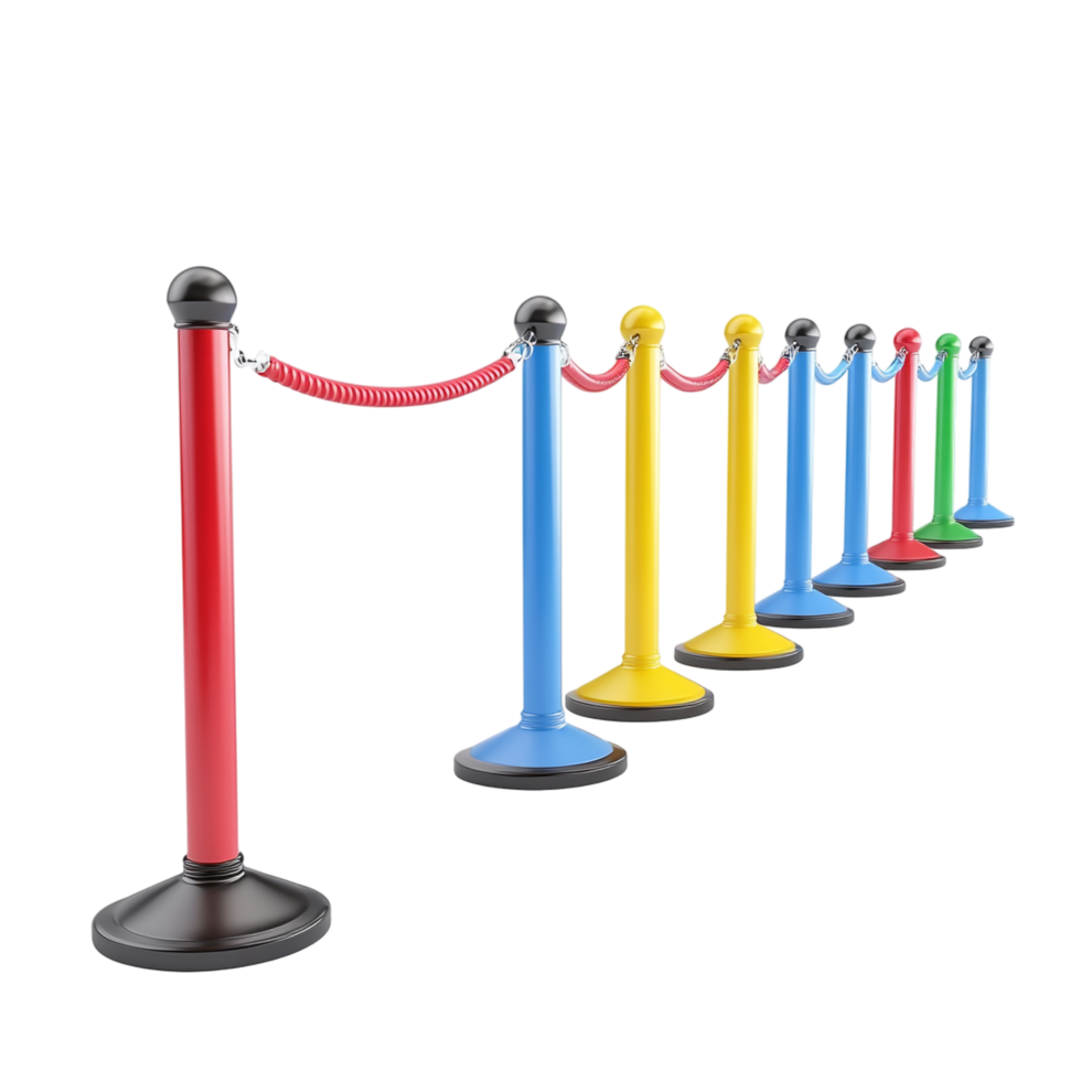 Queue Barrier 3D Rendering with Transparent Background png